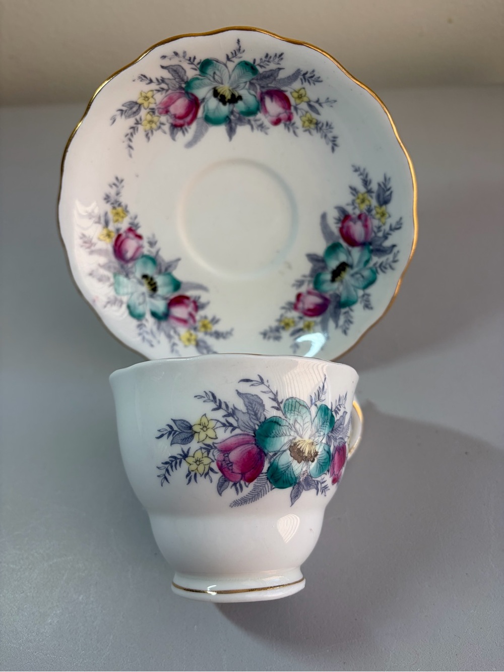 Vintage Colclough Cup And Saucer Set 6632 Fine Bone China Longton England